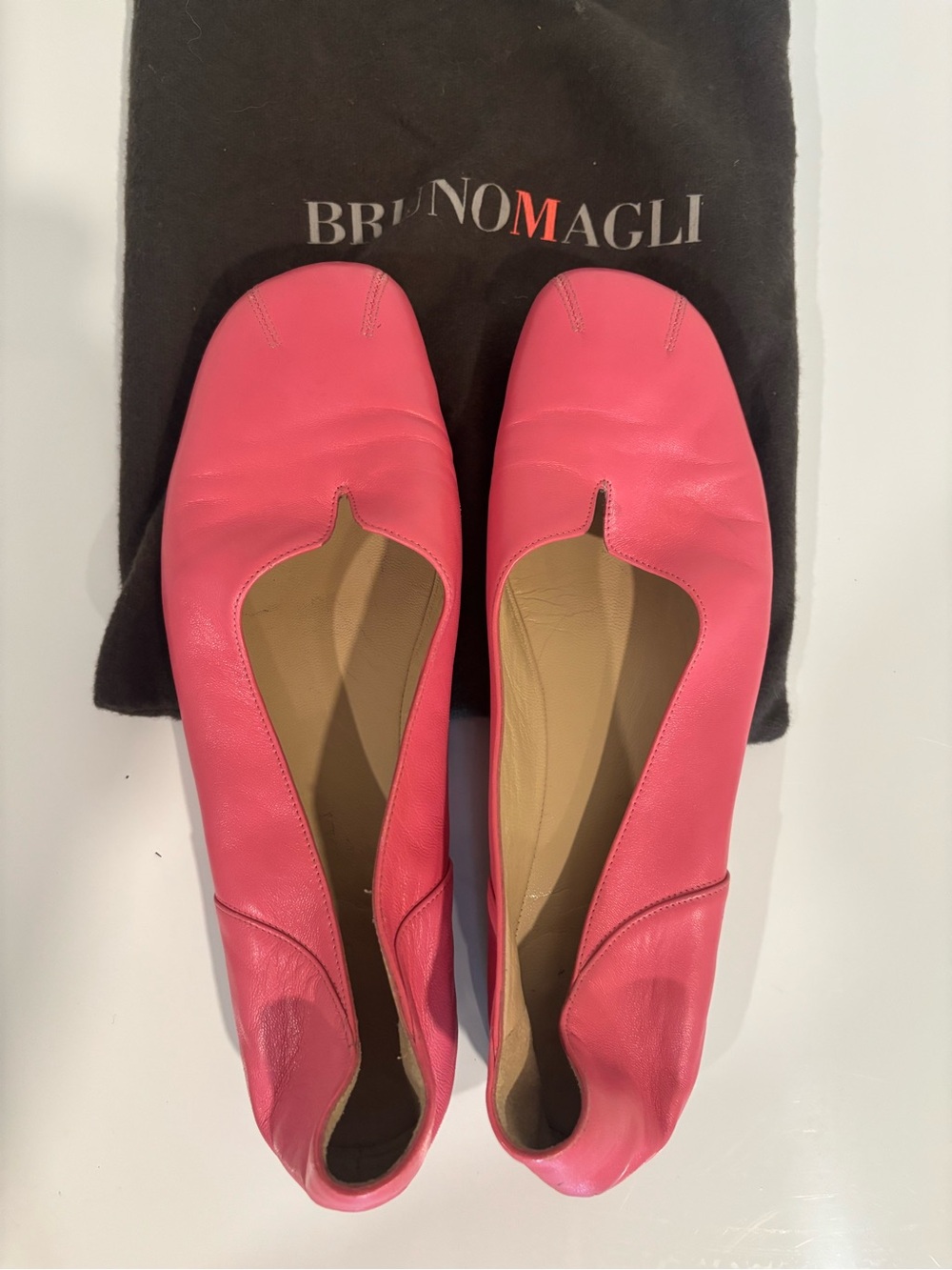 Bruno Magli Pink Leather Ballet Flats